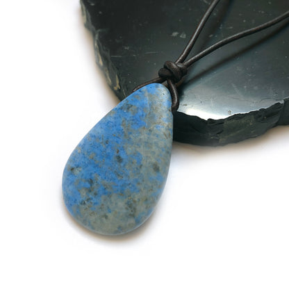 Lapis Lazuli Edelstein Kette mit Lederband