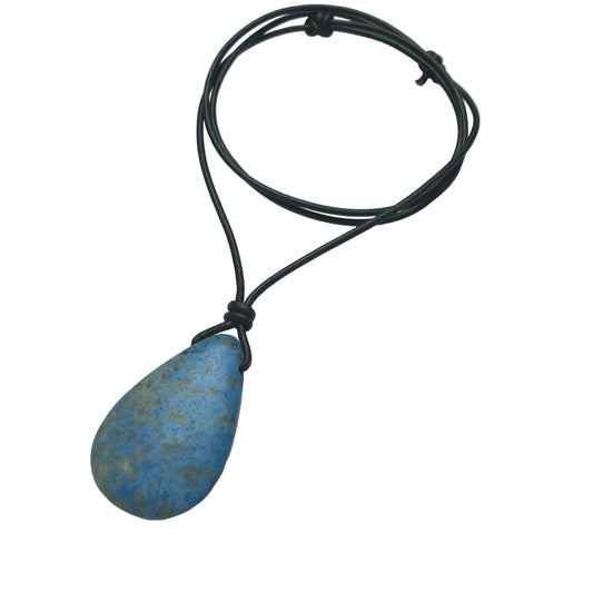 Lapis Lazuli Edelstein Kette mit Lederband