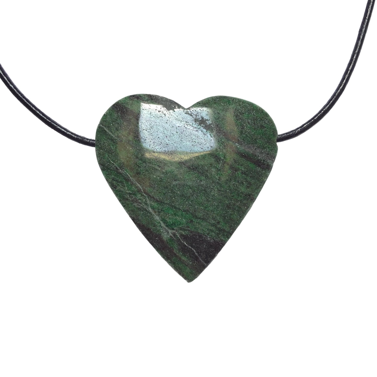 Jade Herz Edelstein Kette mit Lederband