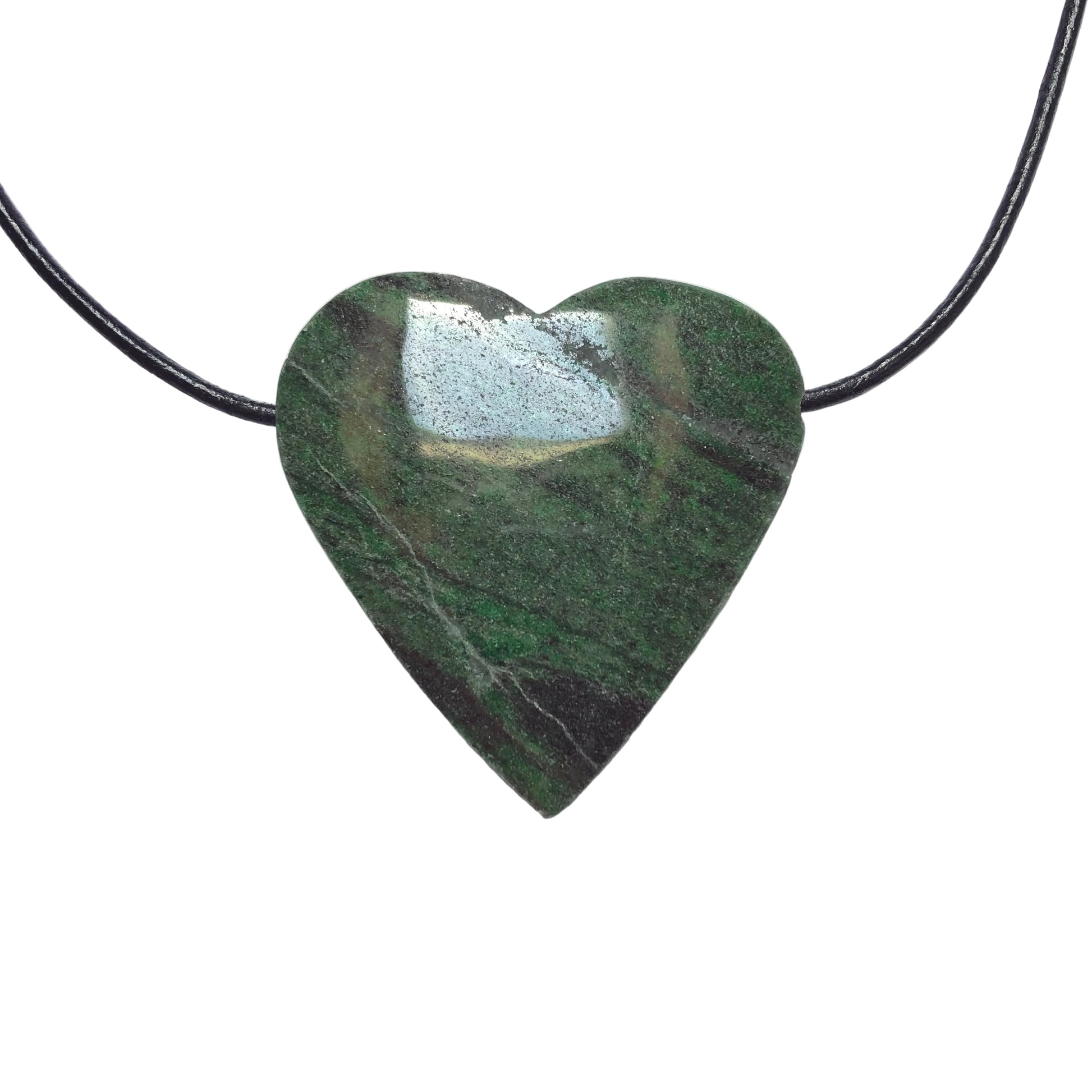 Jade Herz Edelstein Kette mit Lederband