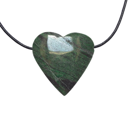 Jade Herz Edelstein Kette mit Lederband