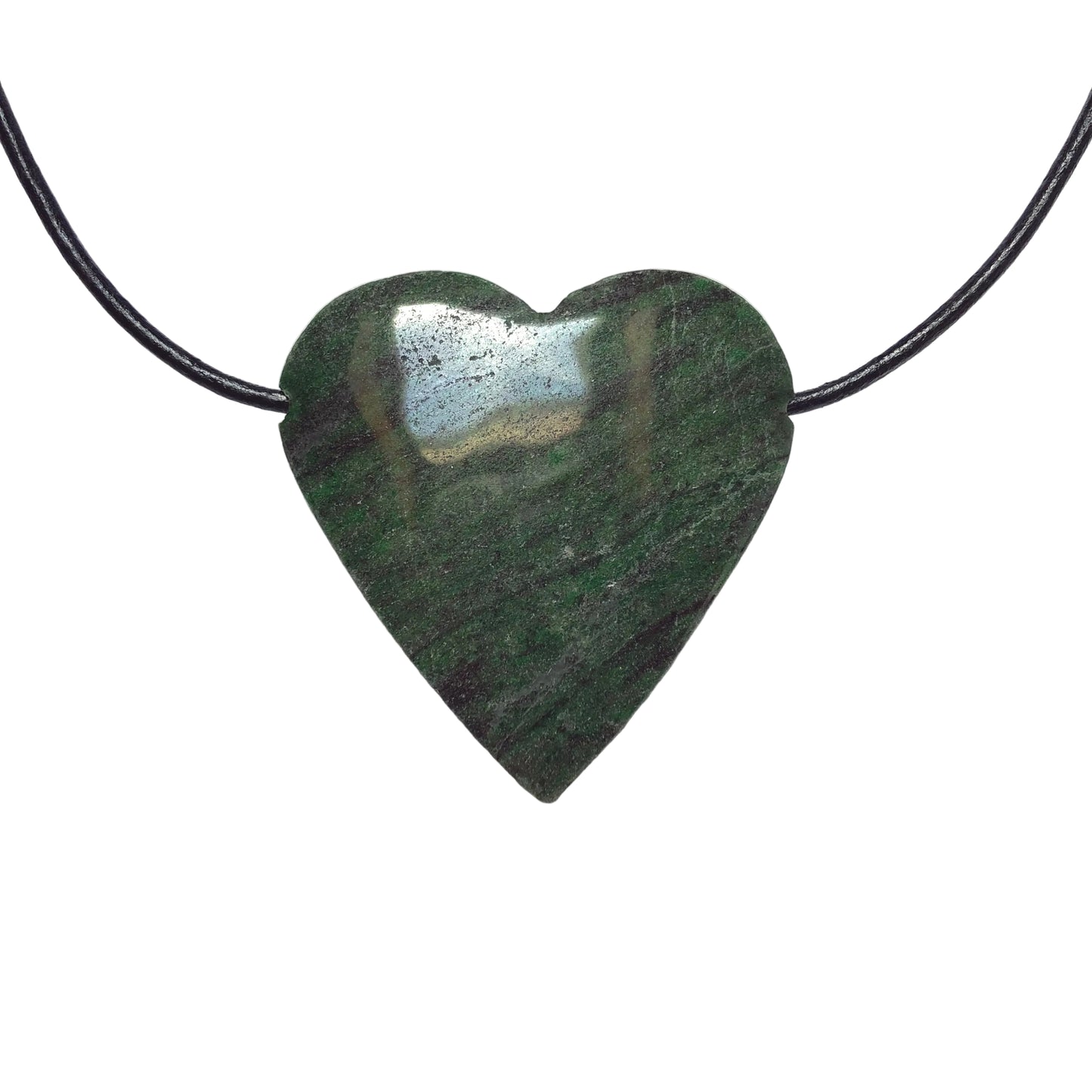 Jade Herz Edelstein Kette mit Lederband