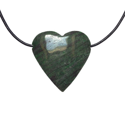 Jade Herz Edelstein Kette mit Lederband
