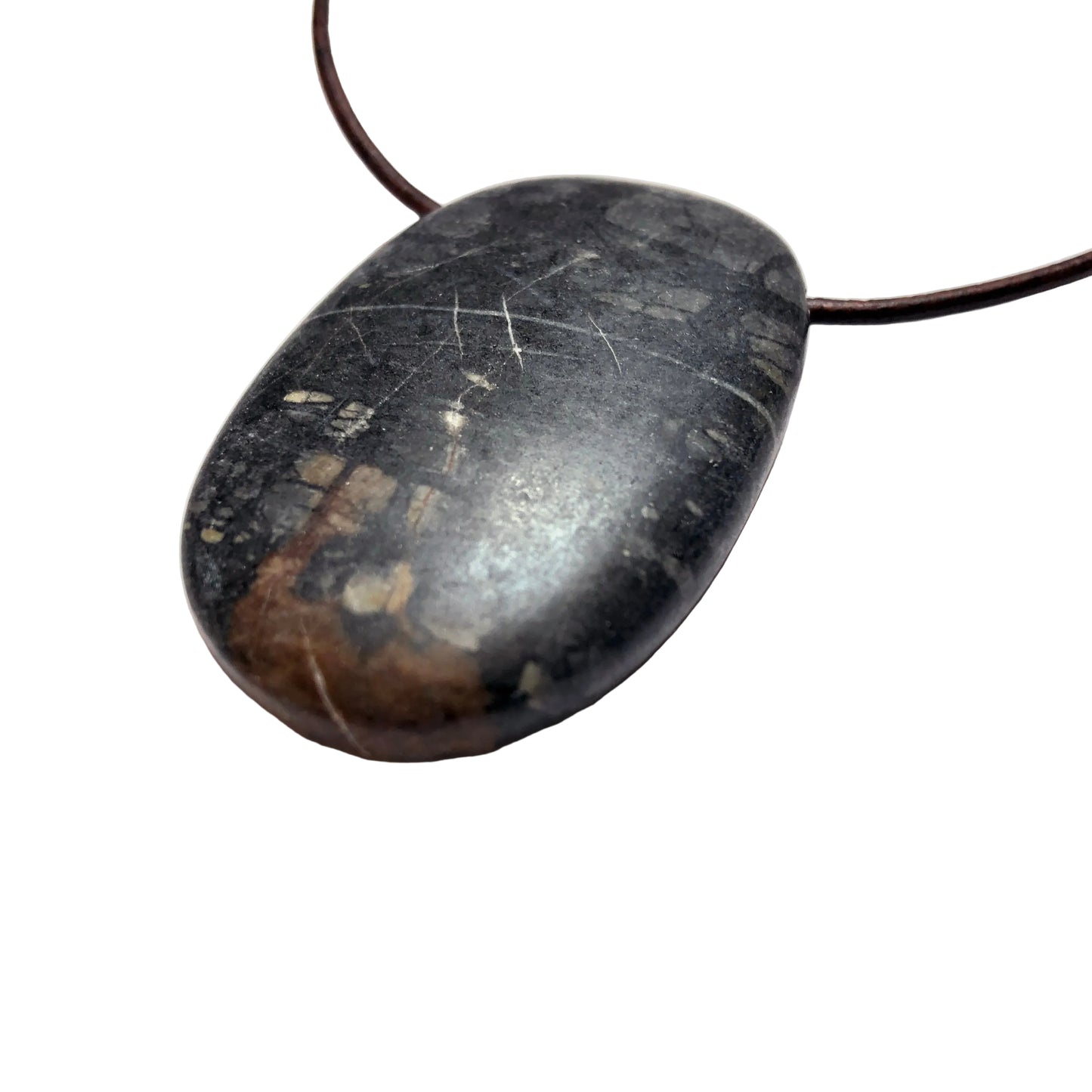 Picasso Jaspis Edelstein Kette mit Lederband