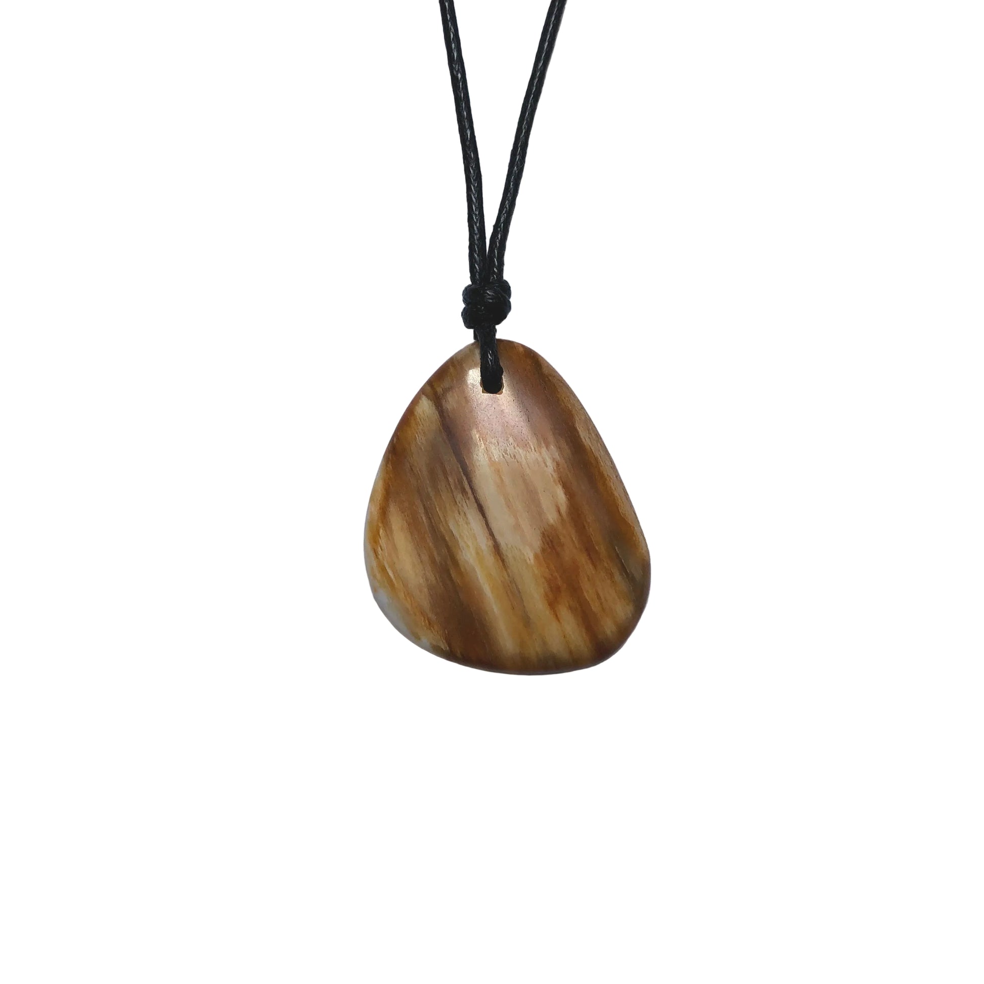 Holz versteinert Edelstein Kette mit Baumwollband