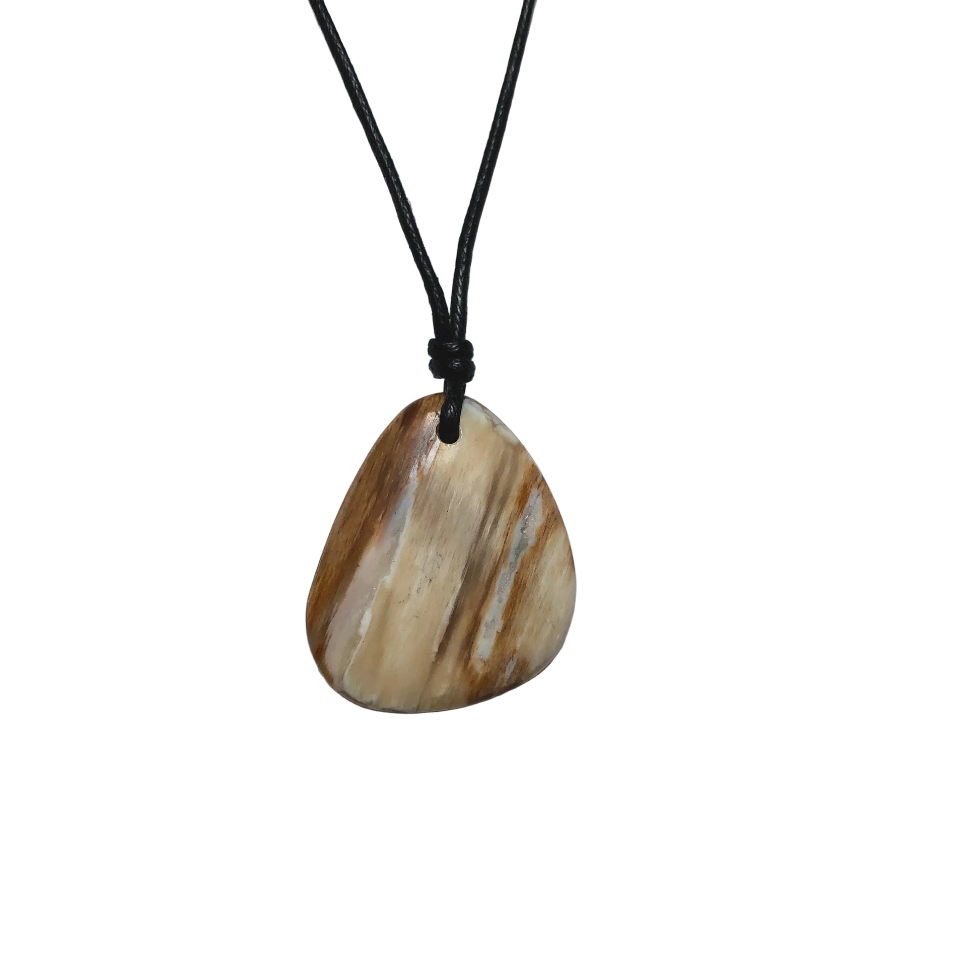 Holz versteinert Edelstein Kette mit Baumwollband