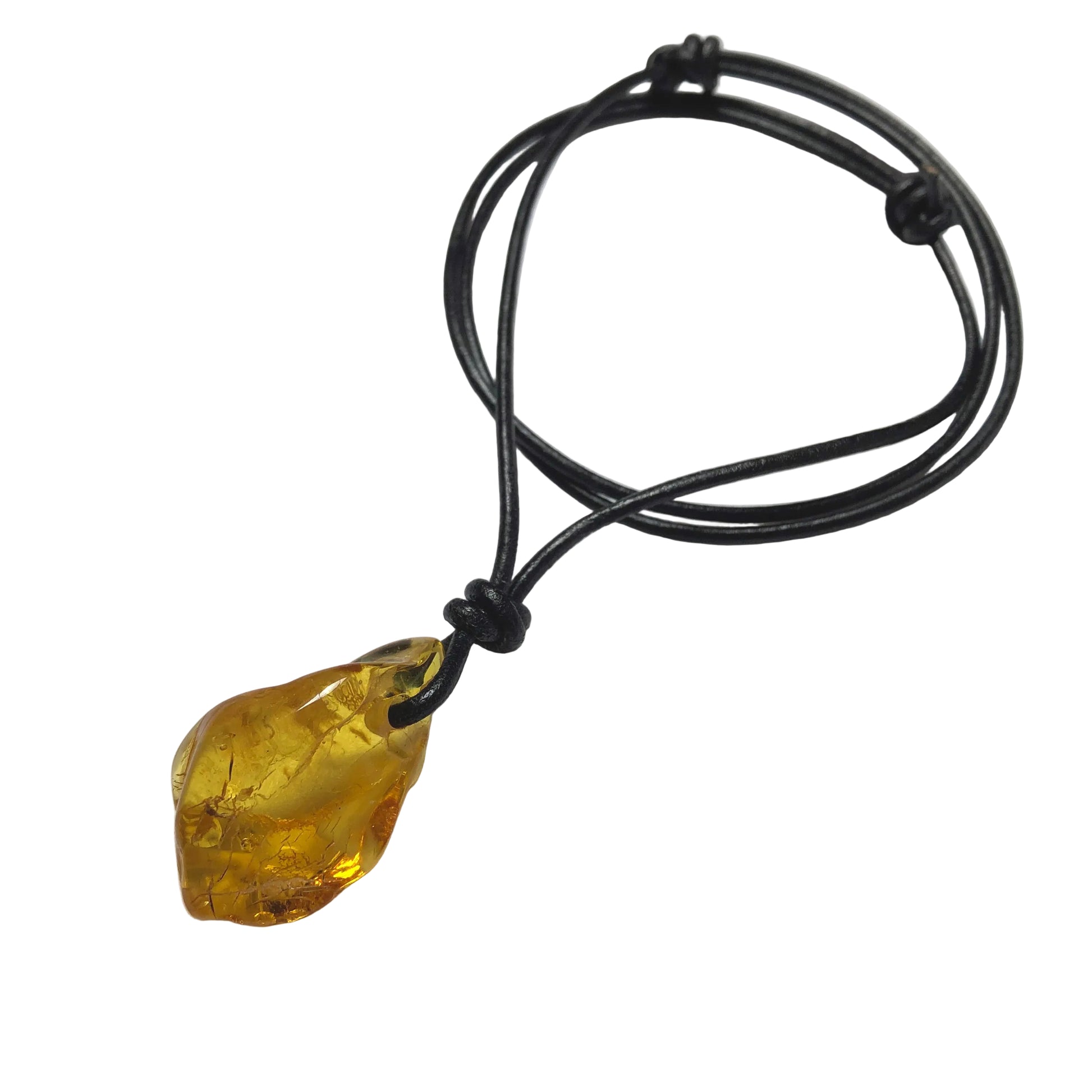 Bernstein Kette Edelstein mit Lederband