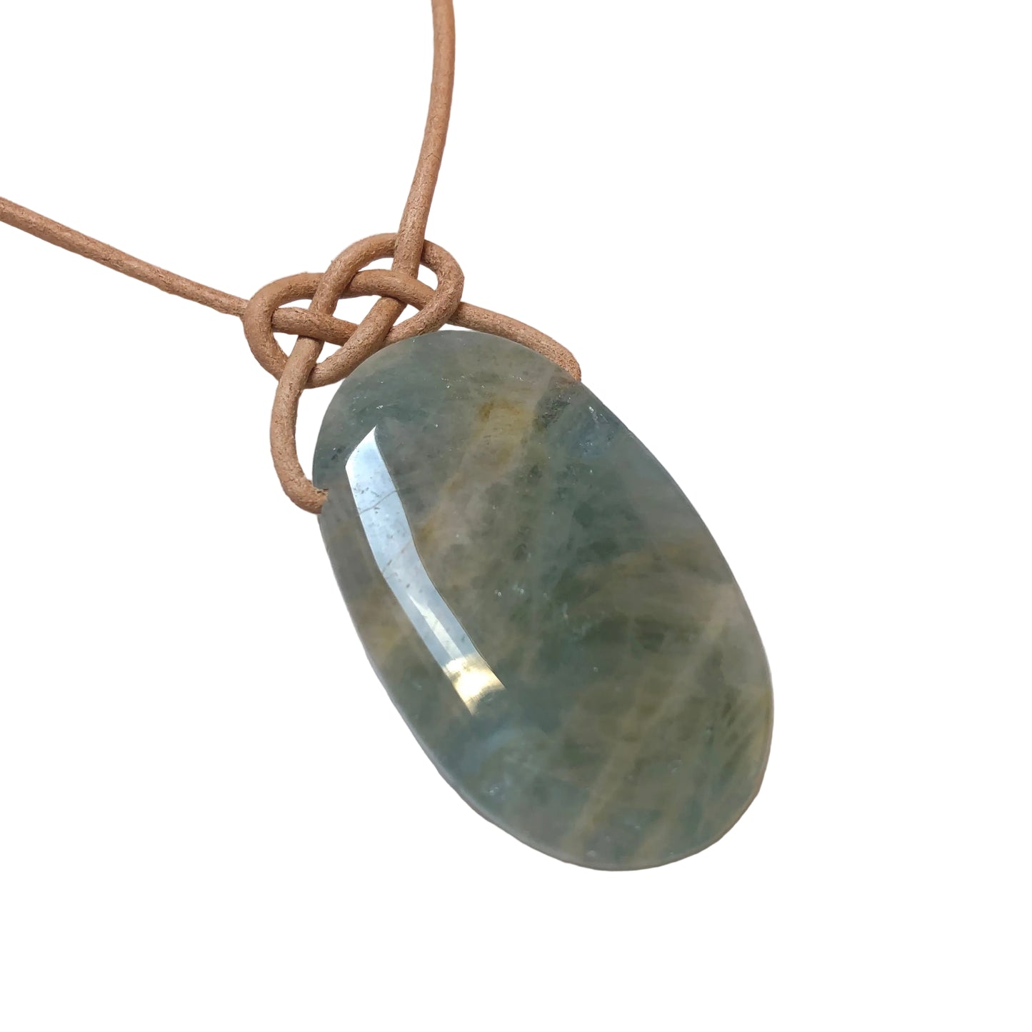 Aquamarin Edelstein Kette mit Lederband