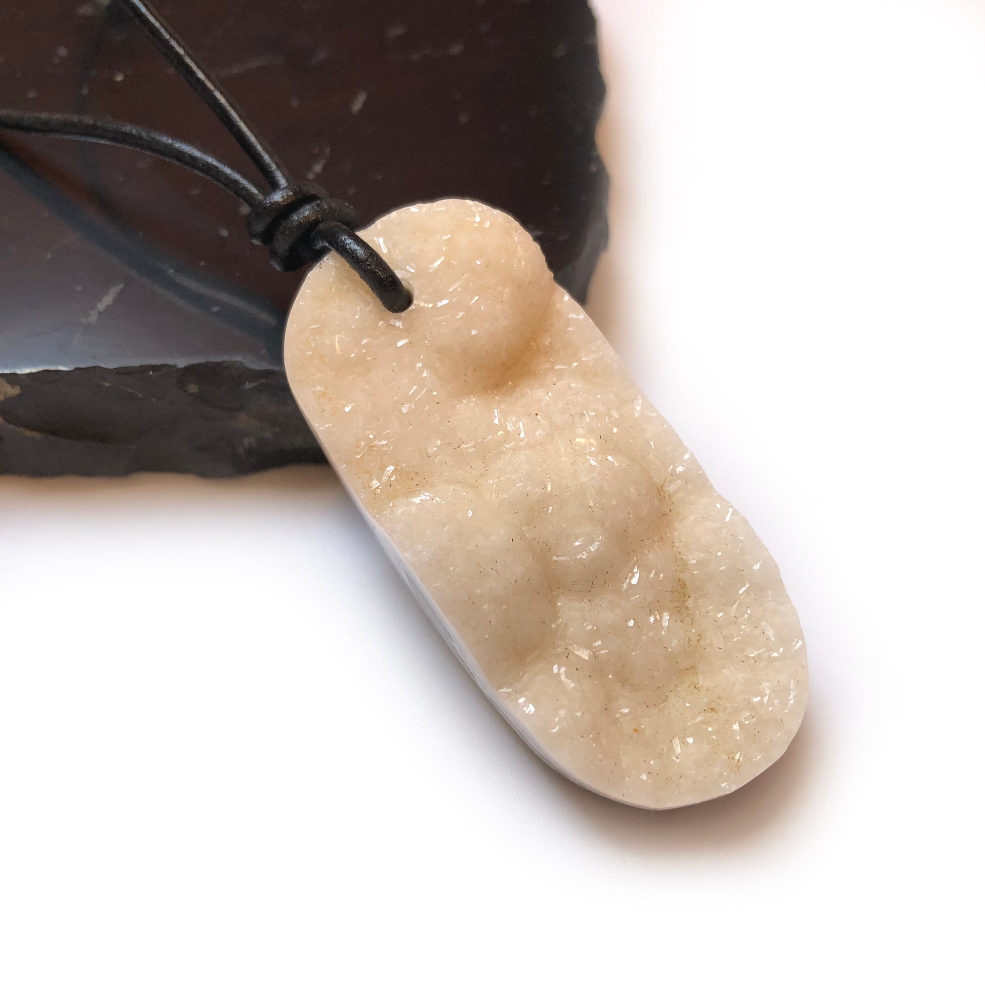 Ozean Jaspis Edelstein Kette mit Lederband
