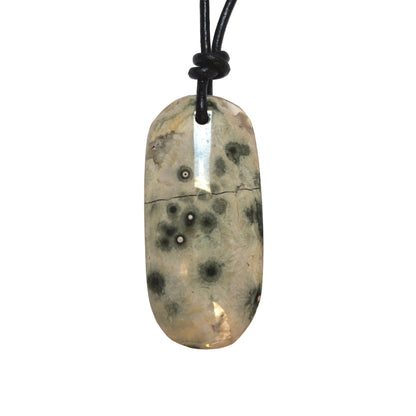 Ozean Jaspis Edelstein Kette mit Lederband