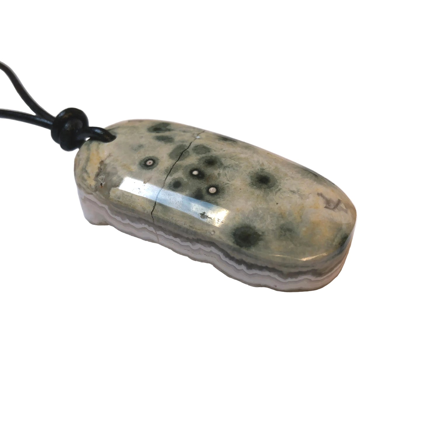 Ozean Jaspis Edelstein Kette mit Lederband