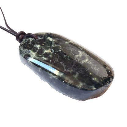Ozean Jaspis Edelstein Kette mit Lederband