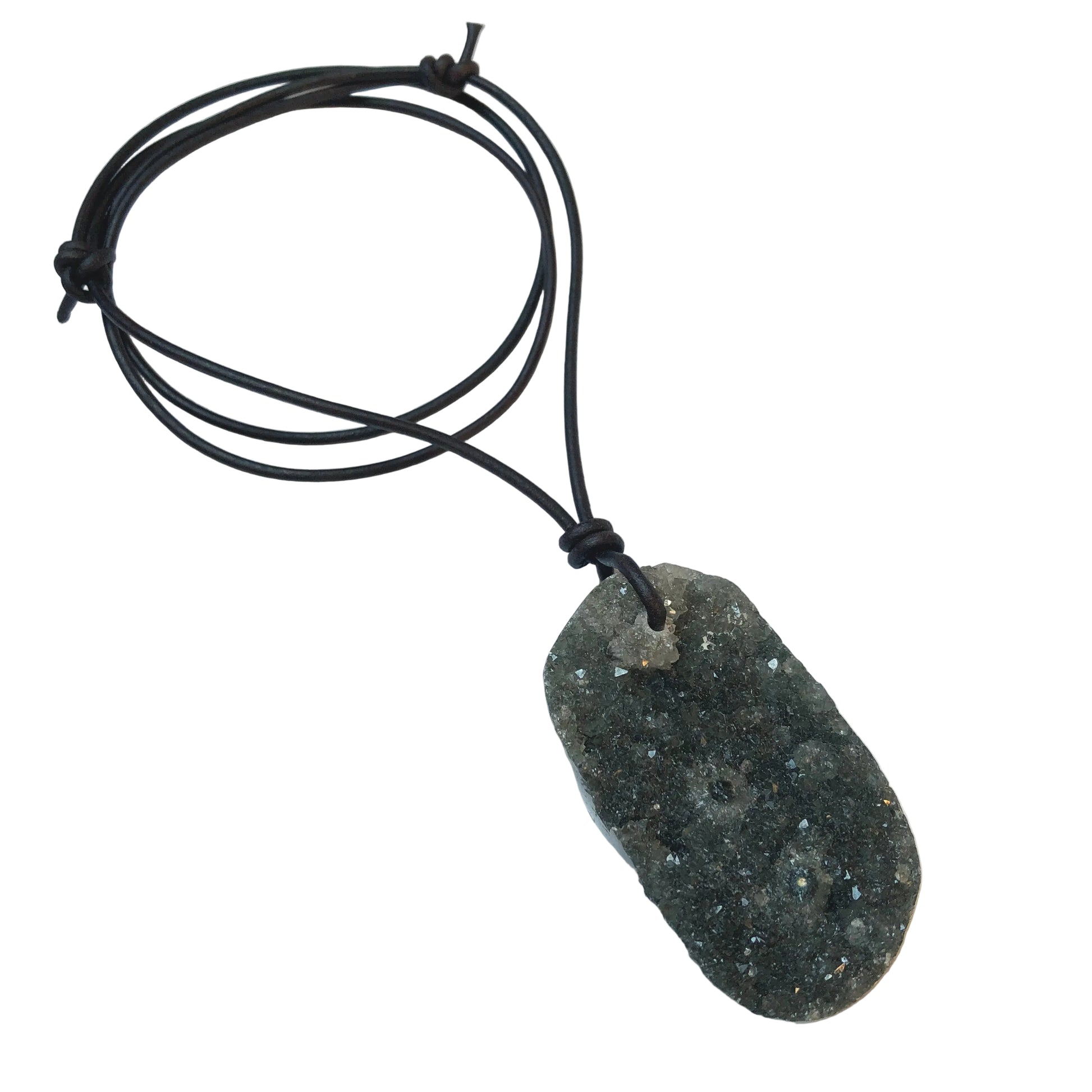Ozean Jaspis Edelstein Kette mit Lederband