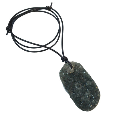 Ozean Jaspis Edelstein Kette mit Lederband