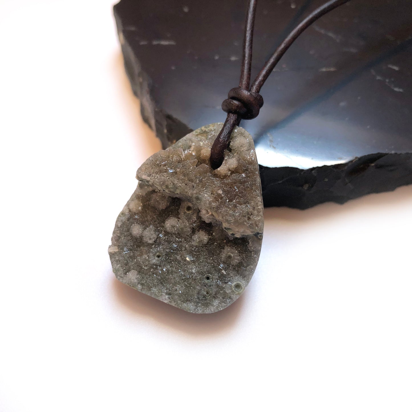 Ozean Jaspis Edelstein Kette mit Lederband
