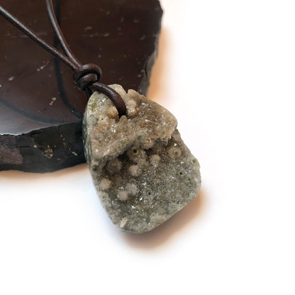 Ozean Jaspis Edelstein Kette mit Lederband