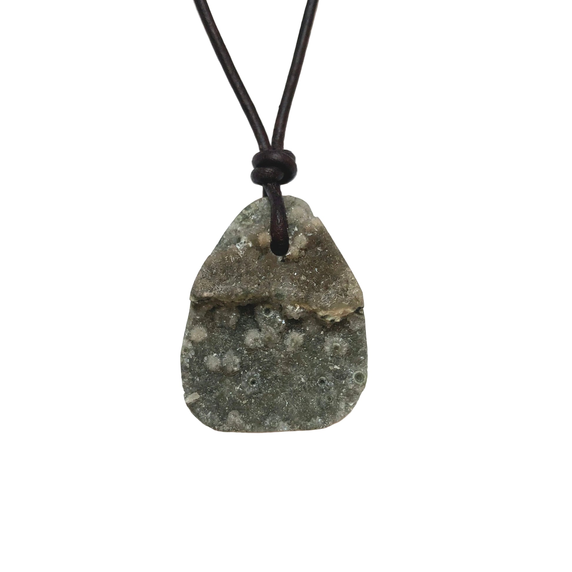 Ozean Jaspis Edelstein Kette mit Lederband