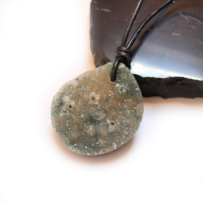 Ozean Jaspis Edelstein Kette mit Lederband