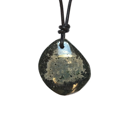 Ozean Jaspis Edelstein Kette mit Lederband