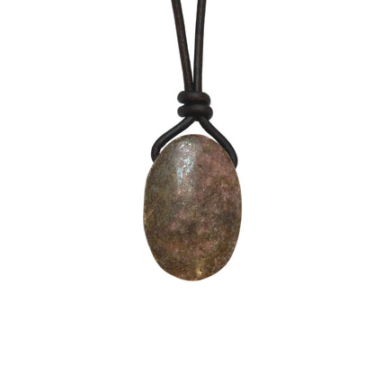 Rubin Edelstein Kette mit Lederband