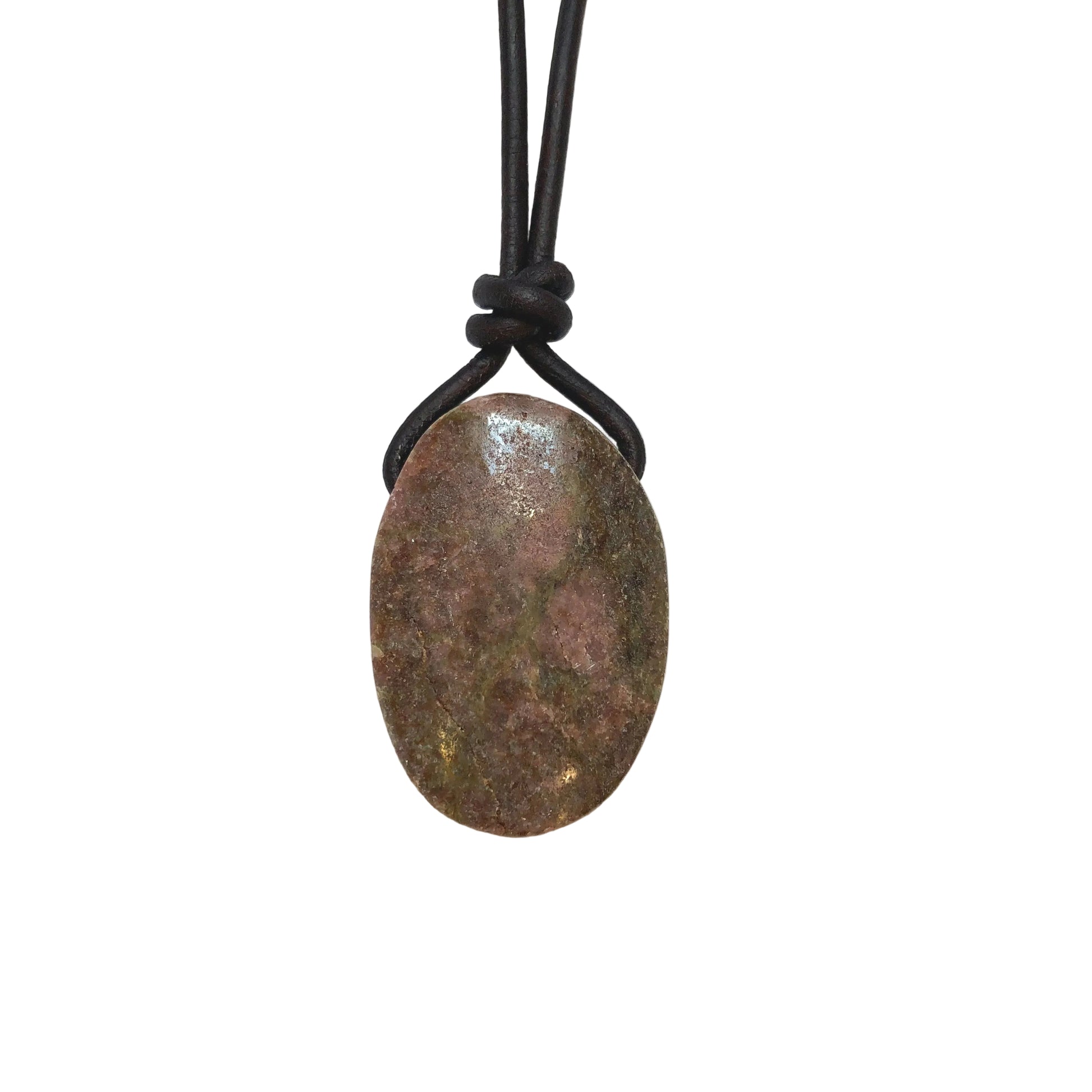 Rubin Edelstein Kette mit Lederband