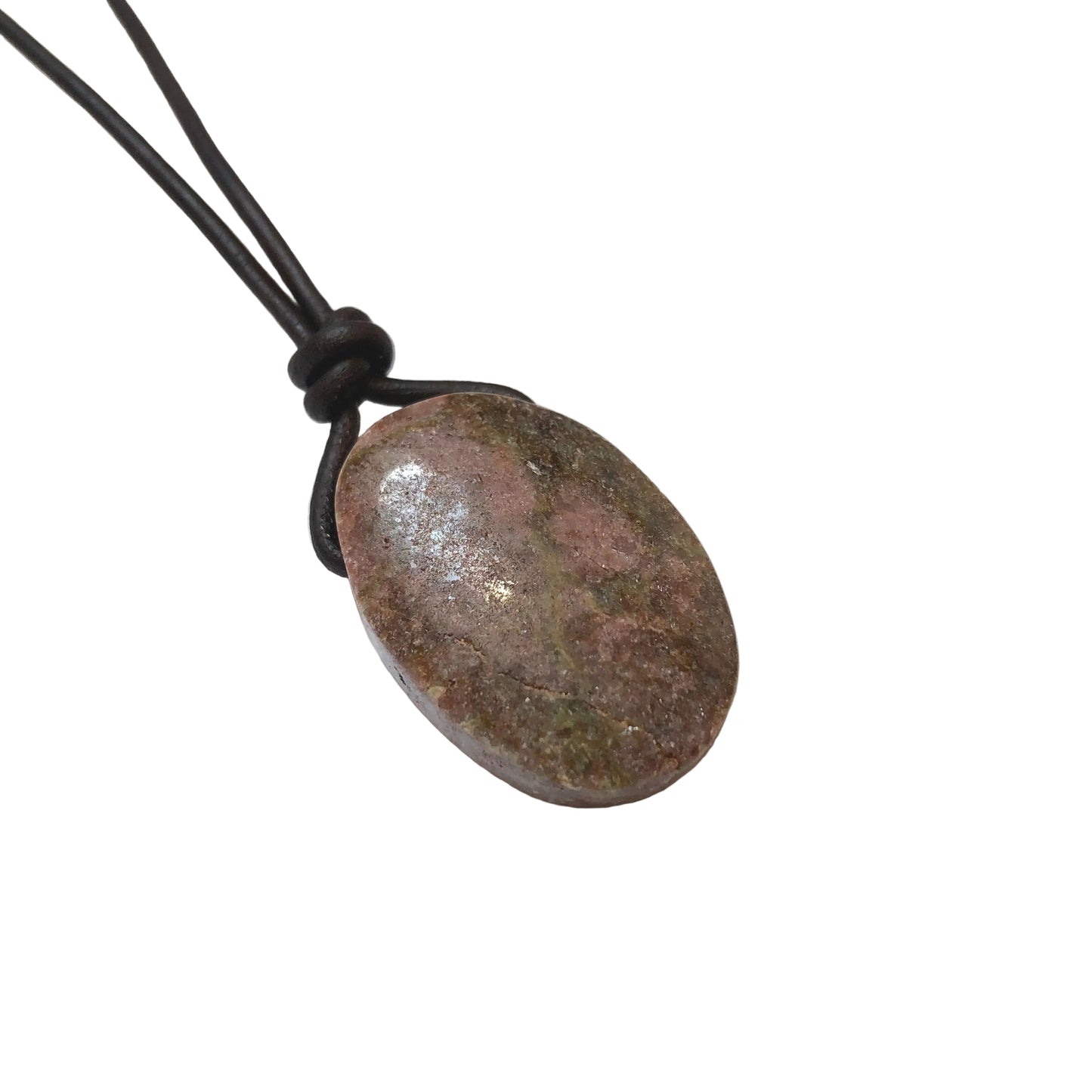 Rubin Edelstein Kette mit Lederband