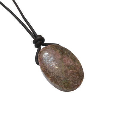 Rubin Edelstein Kette mit Lederband