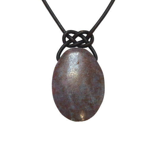 Rubin Edelstein Kette mit Lederband