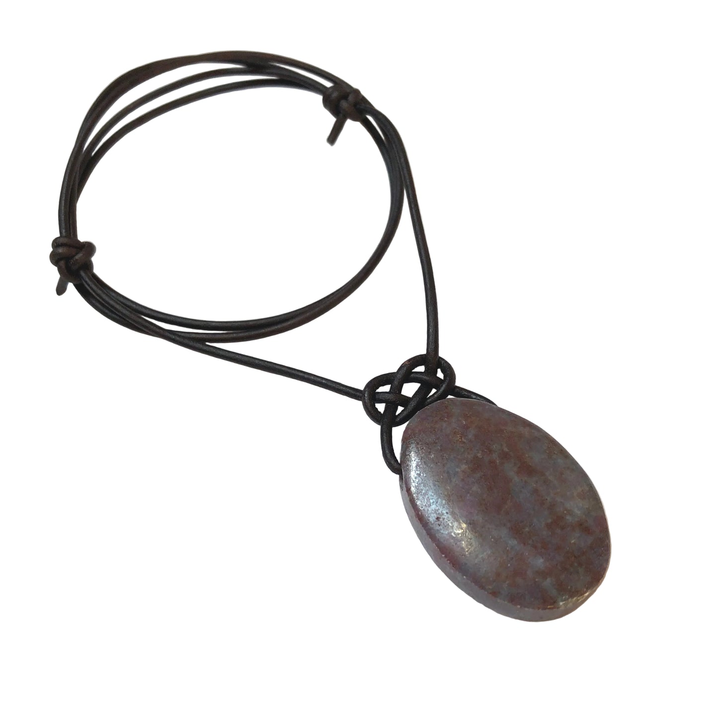 Rubin Edelstein Kette mit Lederband