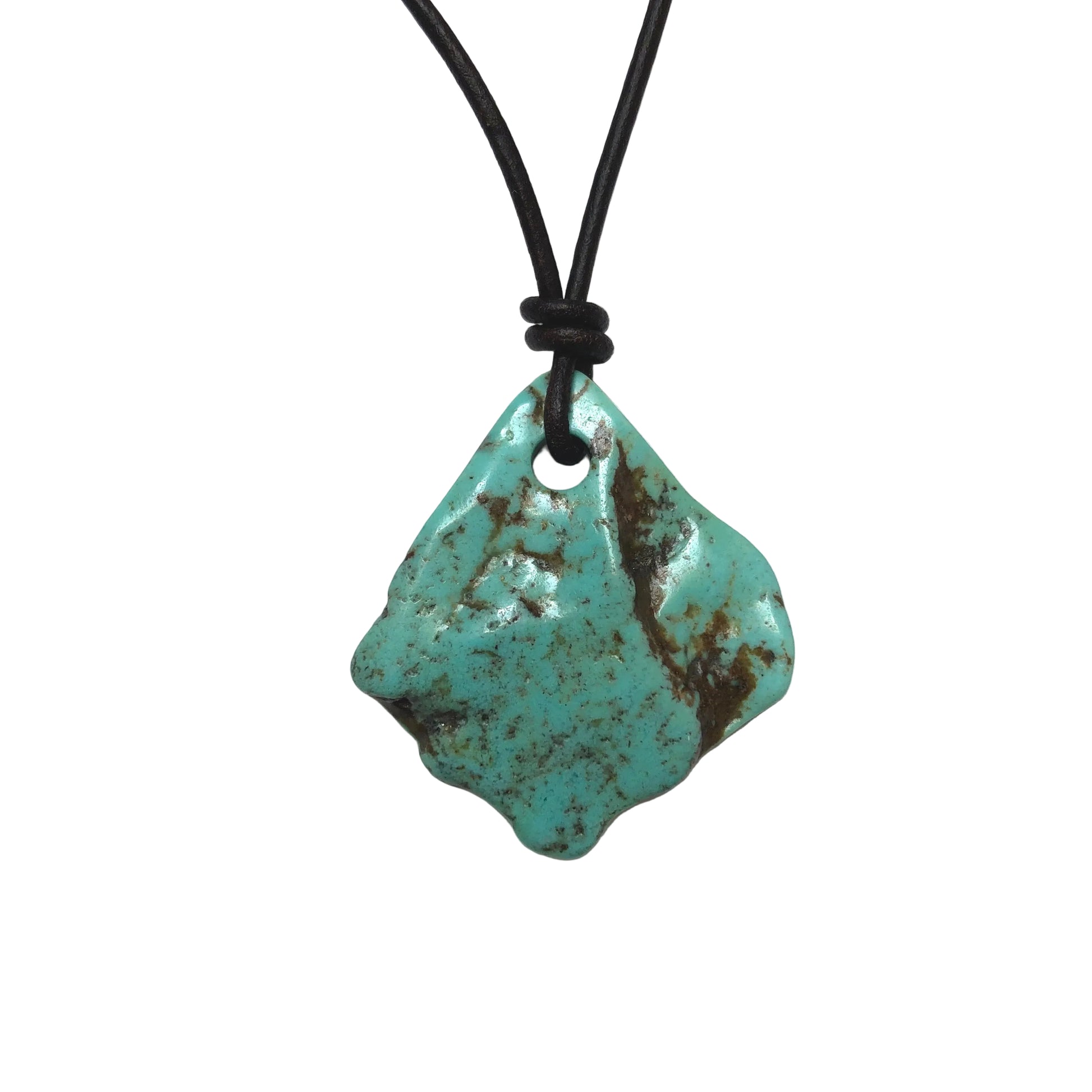 Türkis Edelstein Kette mit Lederband