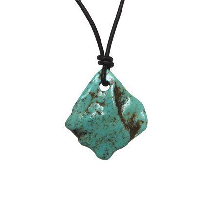 Türkis Edelstein Kette mit Lederband