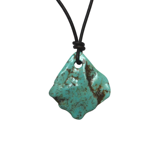 Türkis Edelstein Kette mit Lederband