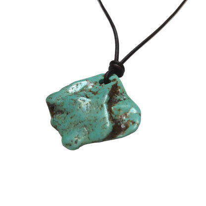 Türkis Edelstein Kette mit Lederband