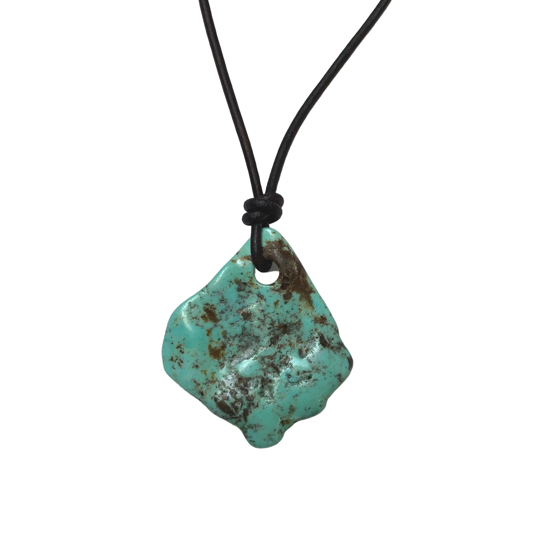 Türkis Edelstein Kette mit Lederband