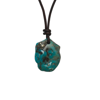 Türkis Edelstein Kette mit Lederband