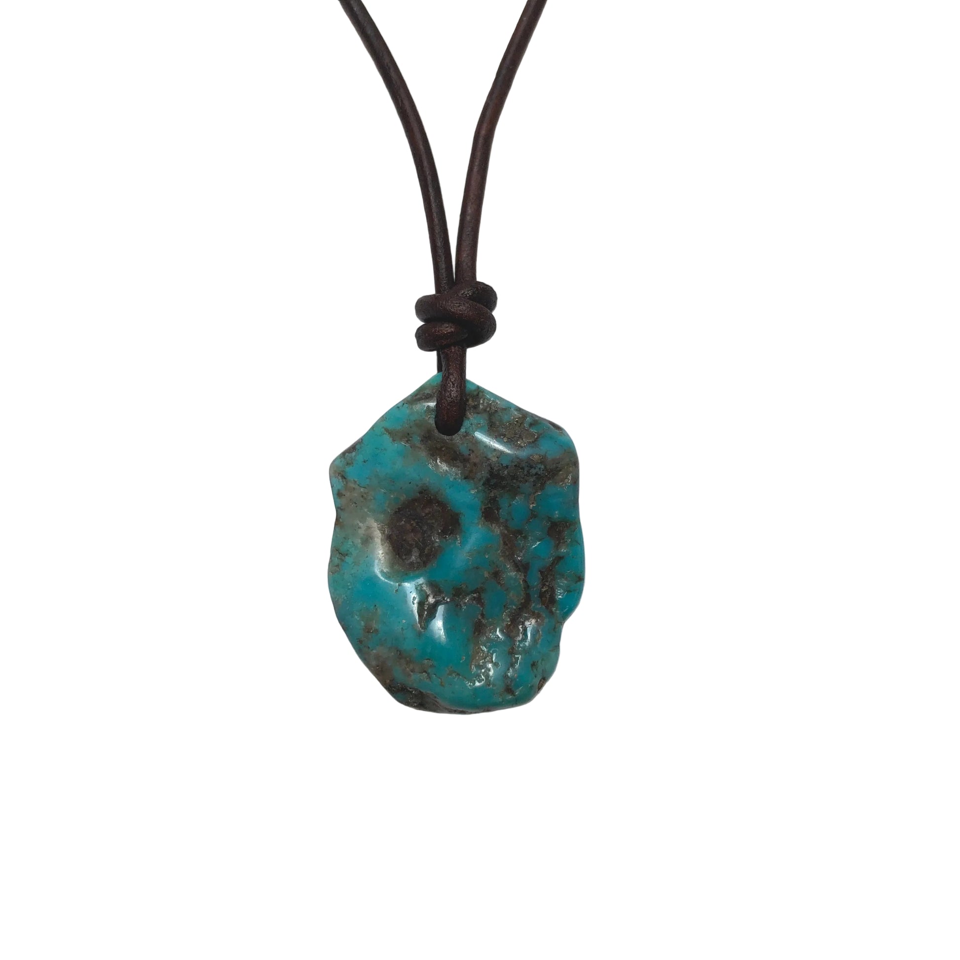 Türkis Edelstein Kette mit Lederband