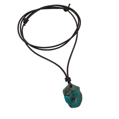 Türkis Edelstein Kette mit Lederband