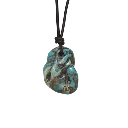 Türkis Edelstein Kette mit Lederband