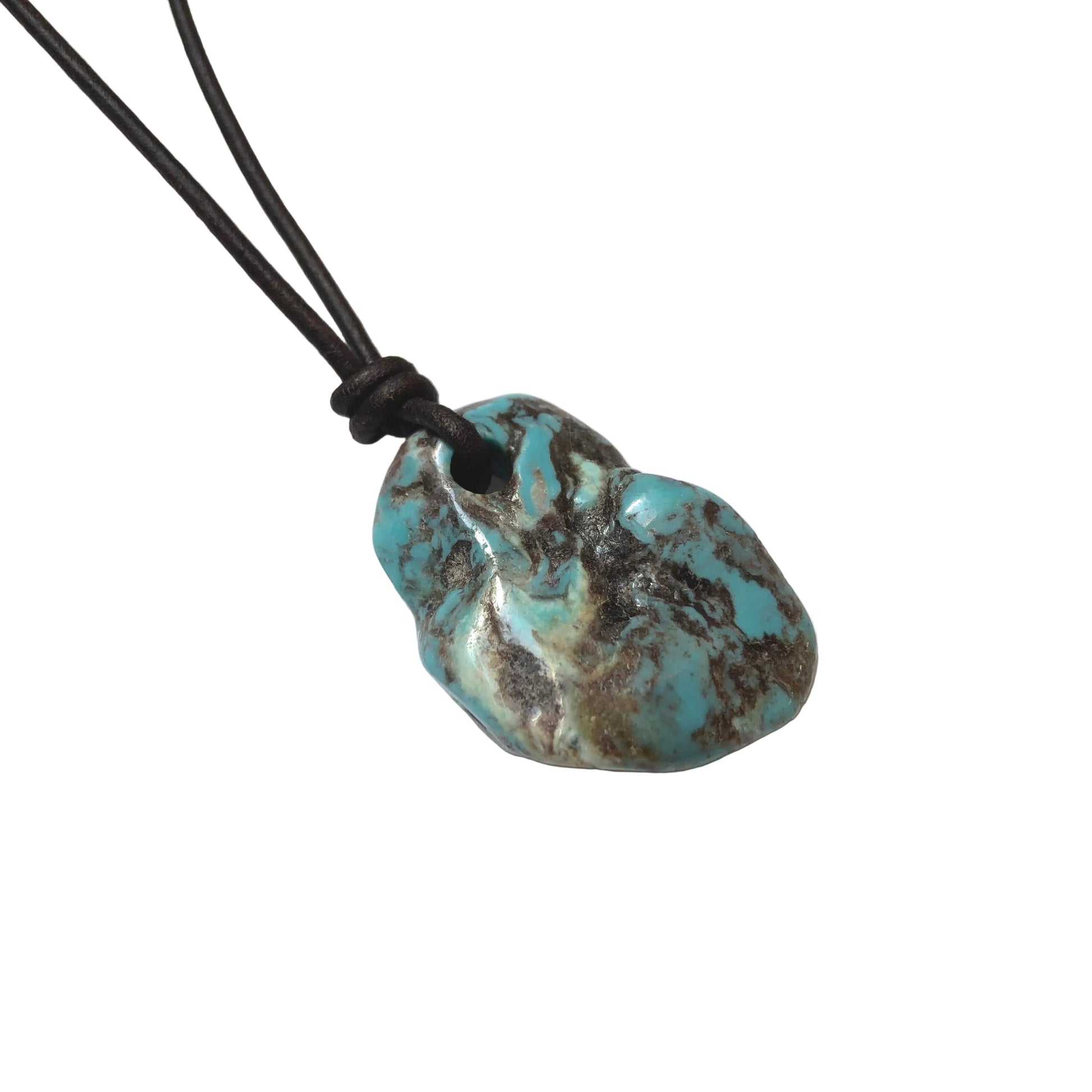 Türkis Edelstein Kette mit Lederband