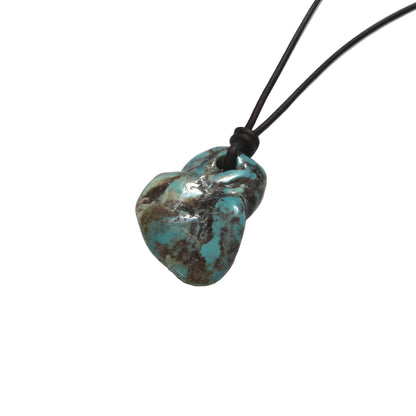 Türkis Edelstein Kette mit Lederband