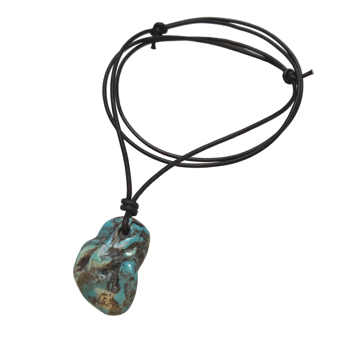 Türkis Edelstein Kette mit Lederband
