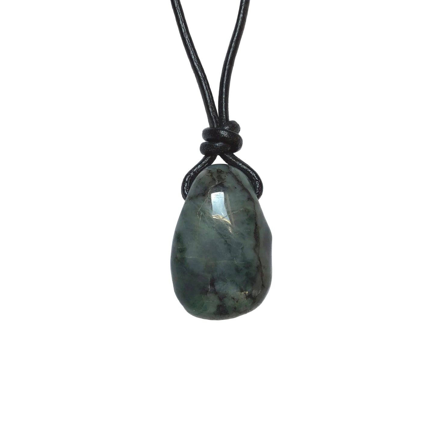 Smaragd Edelstein Kette mit Lederband