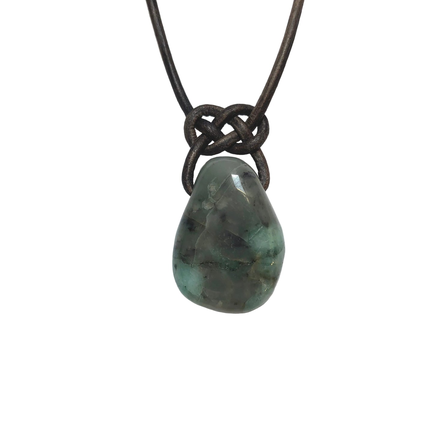 Smaragd Edelstein Kette mit Lederband