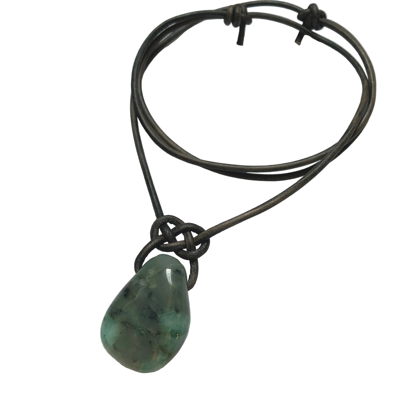 Smaragd Edelstein Kette mit Lederband