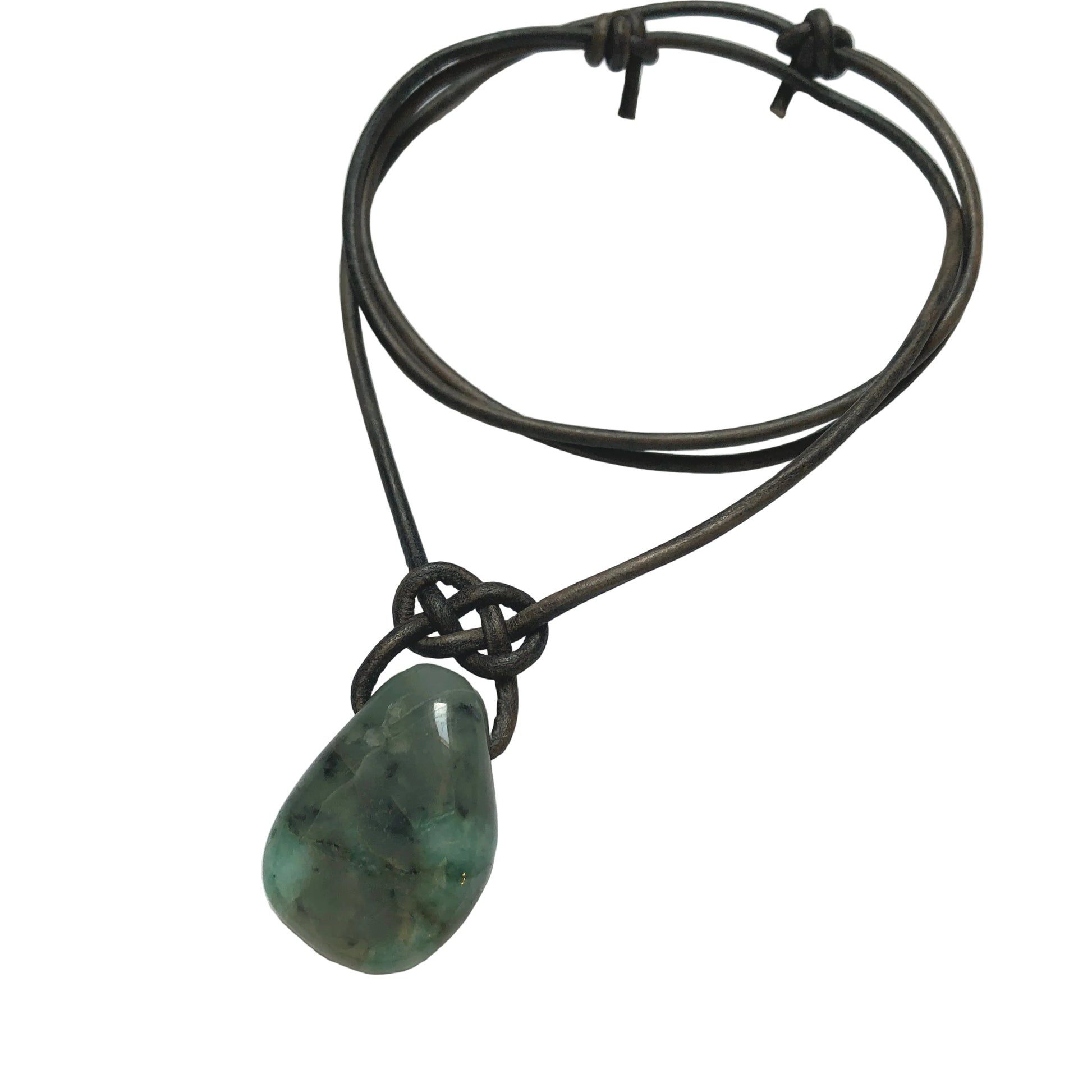 Smaragd Edelstein Kette mit Lederband
