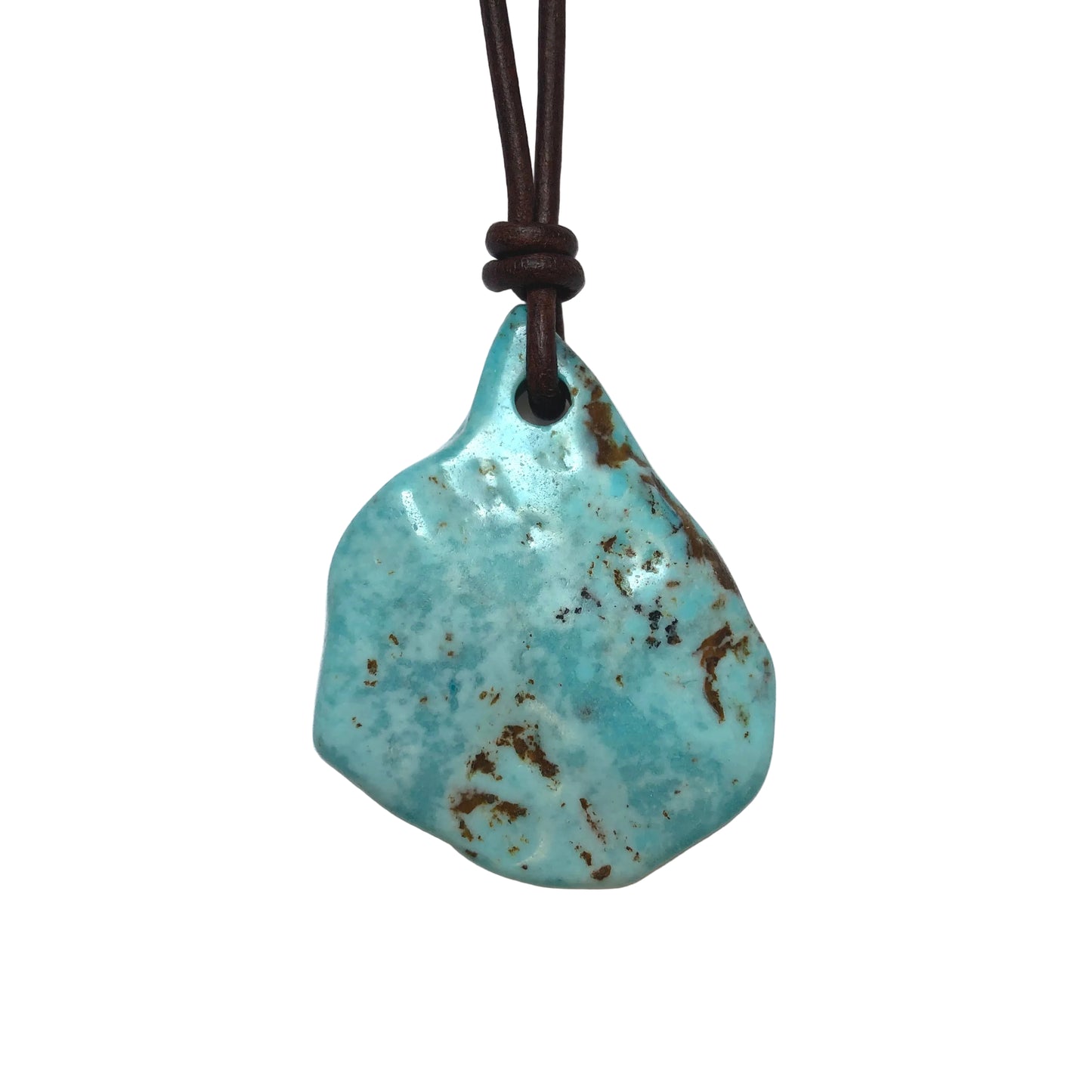 Türkis Edelstein Kette mit Lederband