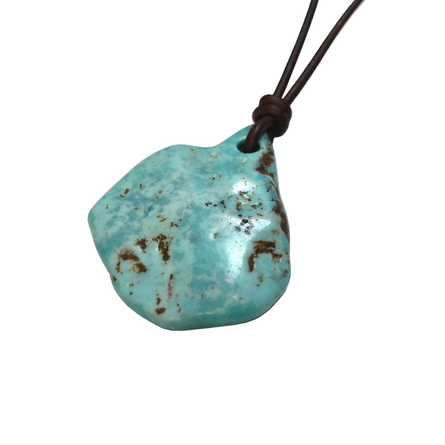 Türkis Edelstein Kette mit Lederband
