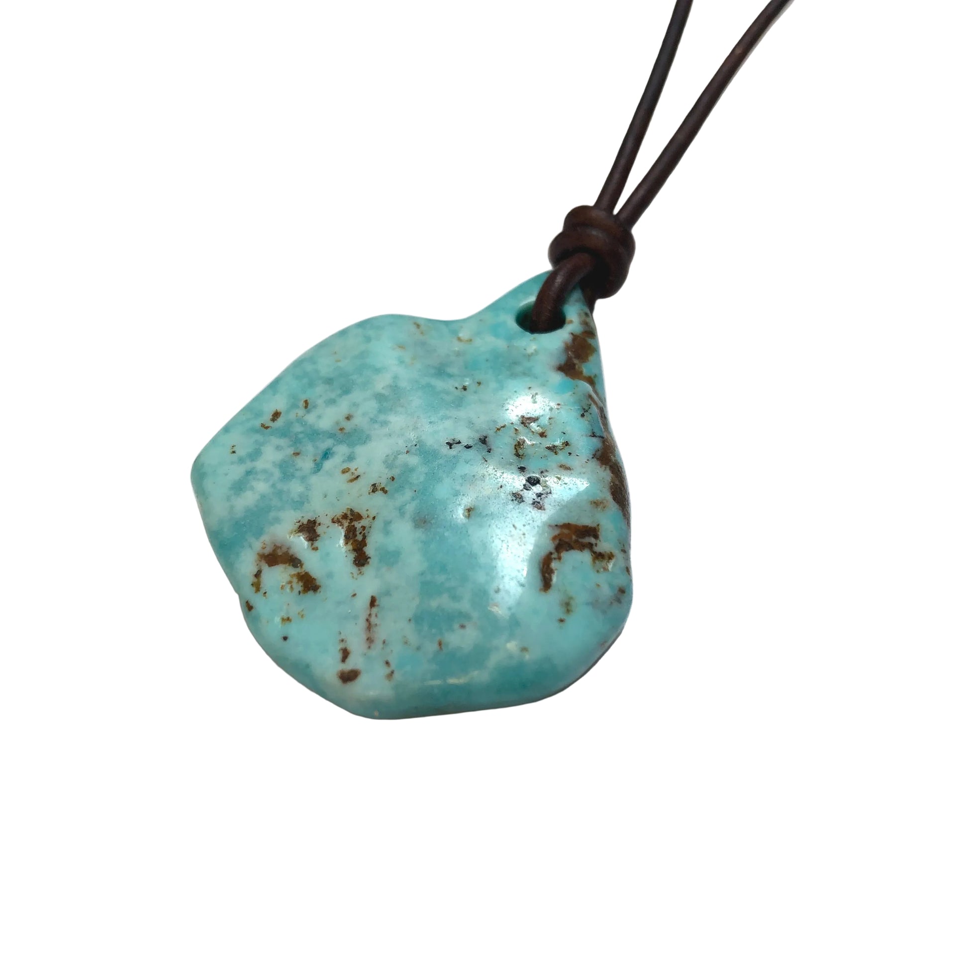Türkis Edelstein Kette mit Lederband