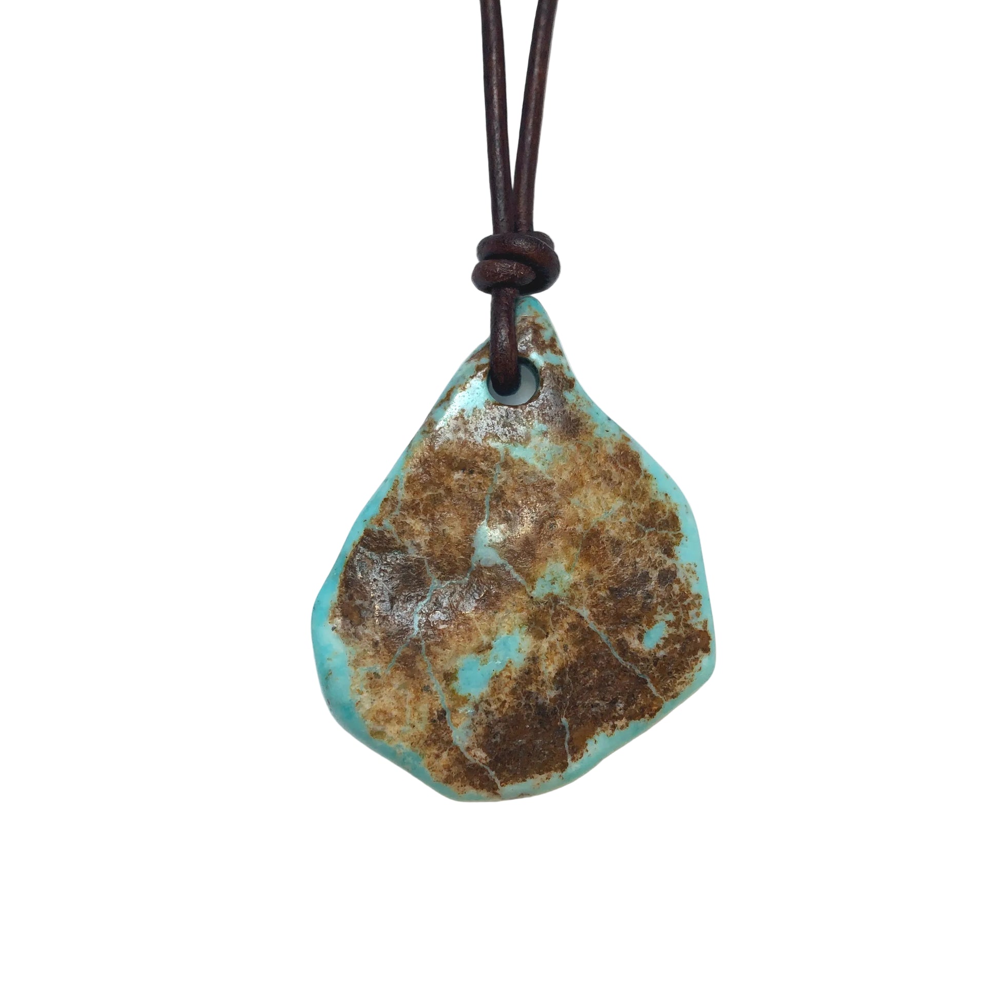 Türkis Edelstein Kette mit Lederband