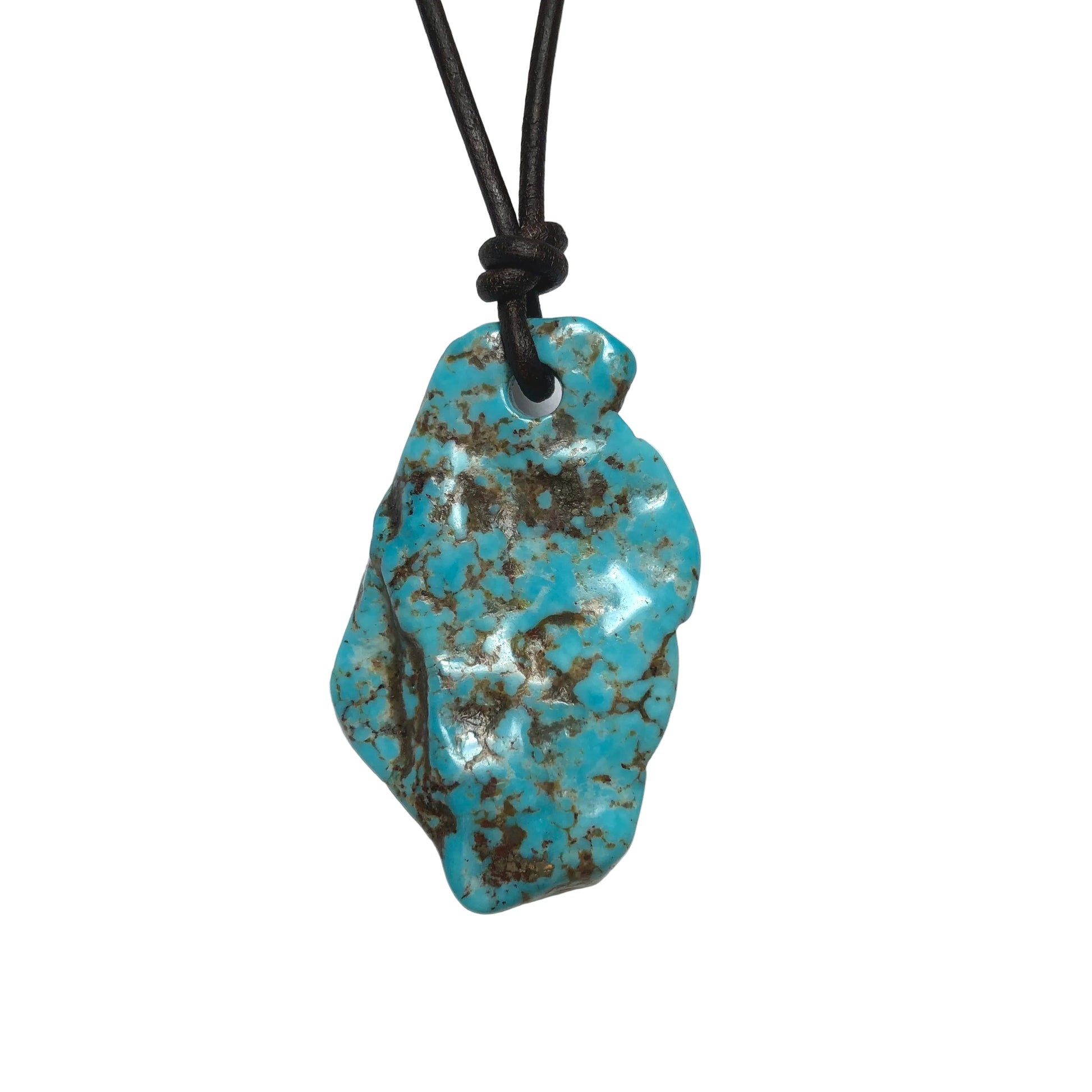 Türkis Edelstein Kette mit Lederband